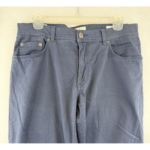 Brax Navy Blue Cooper Fancy Regular Fit Flat Front Chino Pants Mens Size 34x30* - Picture 2 of 10